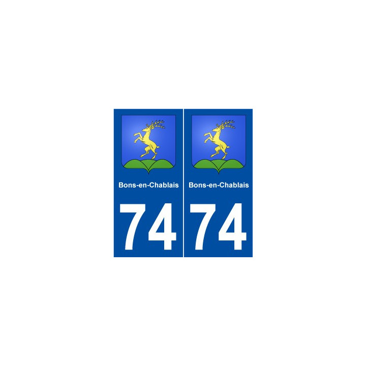 74 Bons-en-Chablais blason autocollant plaque stickers ville