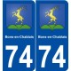 74 Bons-en-Chablais blason autocollant plaque stickers ville