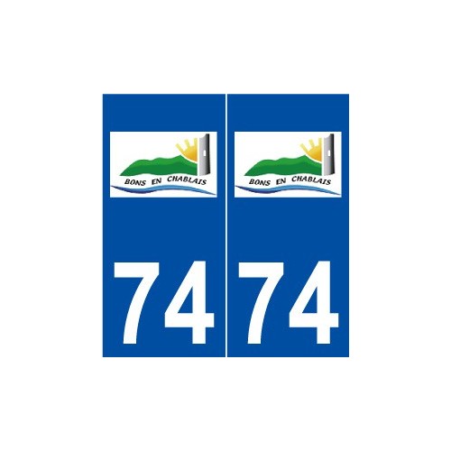 74 Bons-en-Chablais logo autocollant plaque stickers ville