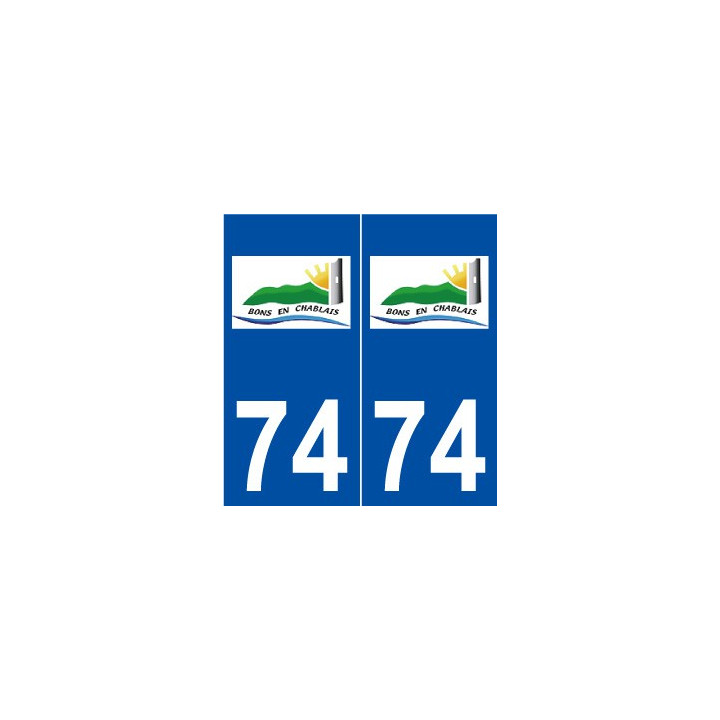 74 Bons-en-Chablais logo autocollant plaque stickers ville