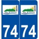 74 Bons-en-Chablais logo autocollant plaque stickers ville