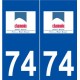 74 Chamonix-Mont-Blanc logo autocollant plaque stickers ville