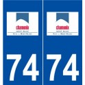 74 Chamonix-Mont-Blanc logo autocollant plaque stickers ville