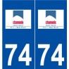 74 Chamonix-Mont-Blanc logo autocollant plaque stickers ville