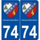 74 Chamonix-Mont-Blanc blason autocollant plaque stickers ville