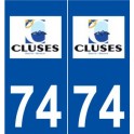 74 Cluses logo autocollant plaque stickers ville