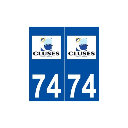 74 Cluses logo autocollant plaque stickers ville