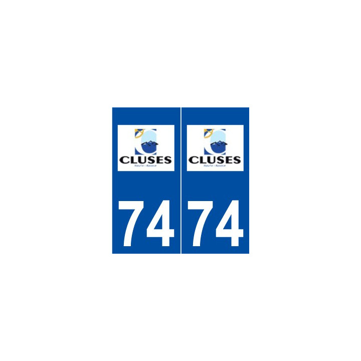 74 Cluses logo autocollant plaque stickers ville