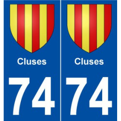 74 Cluses blason autocollant plaque stickers ville