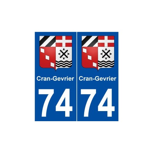 74 Cran-Gevrier blason autocollant plaque stickers ville