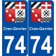 74 Cran-Gevrier blason autocollant plaque stickers ville