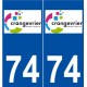 74 Cran-Gevrier logo autocollant plaque stickers ville