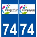 74 Cran-Gevrier logo autocollant plaque stickers ville