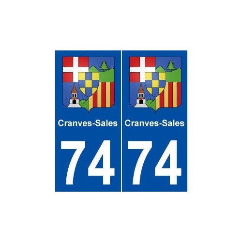 74 Cranves-Sales blason autocollant plaque stickers ville