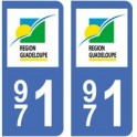 971 Guadeloupe autocollant plaque
