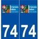 74 Cranves-Sales logo autocollant plaque stickers ville