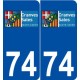 74 Cranves-Sales logo autocollant plaque stickers ville