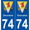 74 Douvaine blason autocollant plaque stickers ville