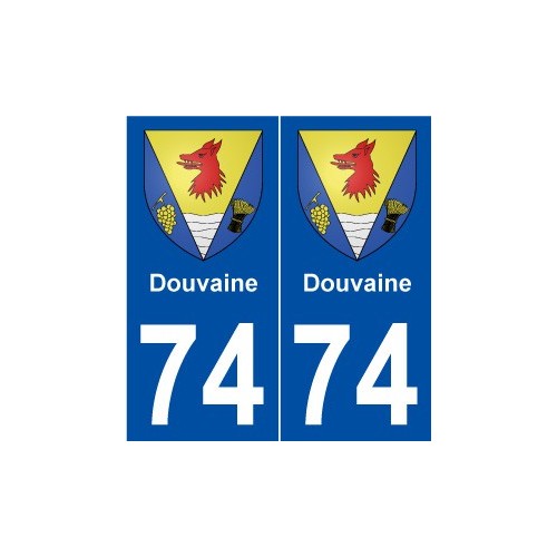 74 Douvaine blason autocollant plaque stickers ville