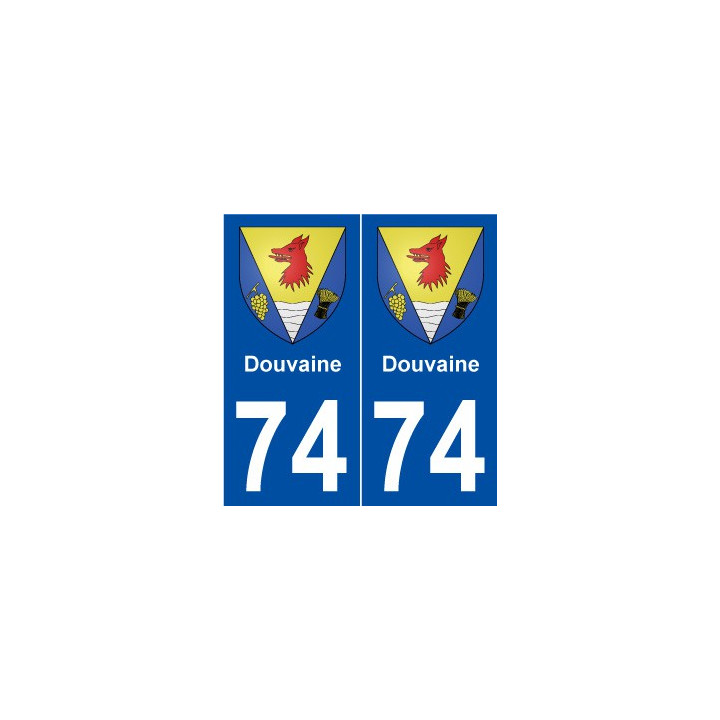 74 Douvaine blason autocollant plaque stickers ville