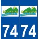 74 Douvaine logo autocollant plaque stickers ville