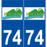 74 Douvaine logo autocollant plaque stickers ville