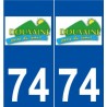74 Douvaine logo autocollant plaque stickers ville