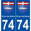 74 Évian-les-Bains blason autocollant plaque stickers ville