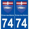 74 Evian-les-Bains stemma adesivo piastra adesivi città