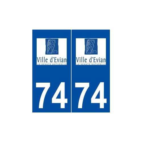 74 Évian-les-Bains logo autocollant plaque stickers ville