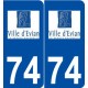 74 Évian-les-Bains logo autocollant plaque stickers ville