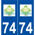 74 Faverges logo autocollant plaque stickers ville