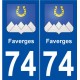 74 Faverges blason autocollant plaque stickers ville