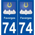 74 Faverges blason autocollant plaque stickers ville