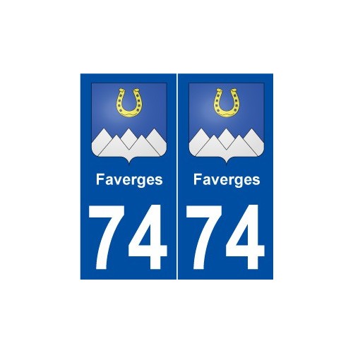 74 Faverges blason autocollant plaque stickers ville