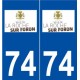 74 La Roche-sur-Foron logo autocollant plaque stickers ville