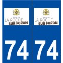 74 La Roche-sur-Foron logo autocollant plaque stickers ville