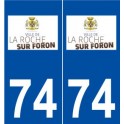 74 La Roche-sur-Foron logo autocollant plaque stickers ville