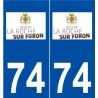 74 La Roche-sur-Foron logo autocollant plaque stickers ville
