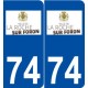 74 La Roche-sur-Foron logo autocollant plaque stickers ville