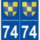 74 La Roche-sur-Foron blason autocollant plaque stickers ville