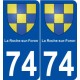 74 La Roche-sur-Foron blason autocollant plaque stickers ville