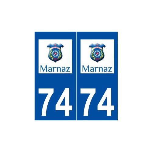 74 Marnaz logo autocollant plaque stickers ville