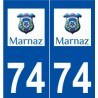 74 Marnaz logo autocollant plaque stickers ville
