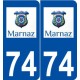 74 Marnaz logo autocollant plaque stickers ville