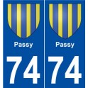 74 Passy blason autocollant plaque stickers ville