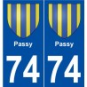 74 Passy blason autocollant plaque stickers ville