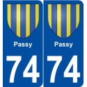 74 Passy blason autocollant plaque stickers ville