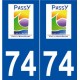 74 Passy logo autocollant plaque stickers ville
