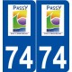 74 Passy logo autocollant plaque stickers ville
